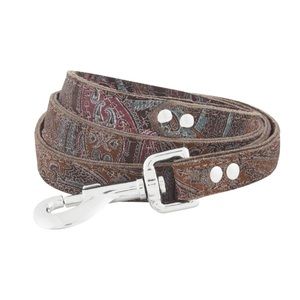 Leather Paisley dog leash